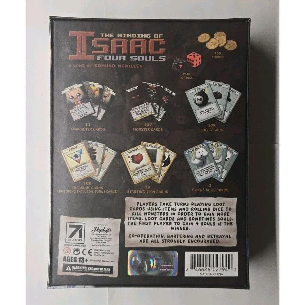 The Binding Of Isaac Four Souls With 3 Exclusive Cards NEW Game Cards Sealed